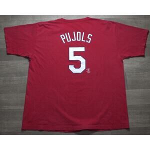Vintage St Louis Cardinals Albert Pujols T Shirt Mens 2XL Red MLB Jersey